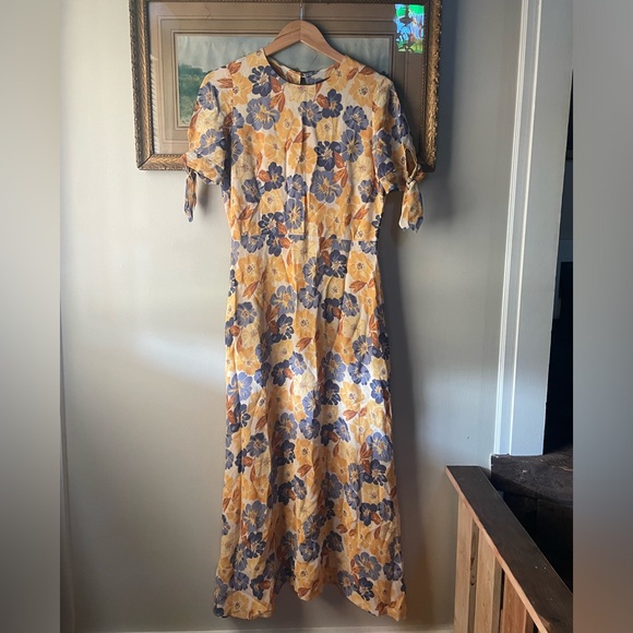 Reformation Amsterdam Dress in Yellow Floral size 10 - Picture 5 of 8